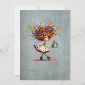 Niedlich & lustig Whimsical Girl Einladung (Rückseite)