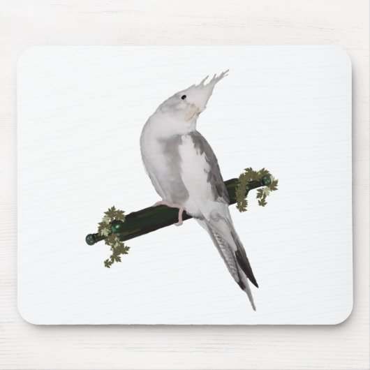 Niedlich Lutino Cockatiel Bird Ivy Perltier Mousepad (Vorne)