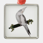 Niedlich Lutino Cockatiel Bird Ivy Perltier Ornament Aus Metall (Vorne)