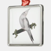 Niedlich Lutino Cockatiel Bird Ivy Perltier Ornament Aus Metall (Links)