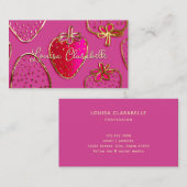 Niedlich Luxury Strawberry Pattern Visitenkarte (Vorne/Hinten)