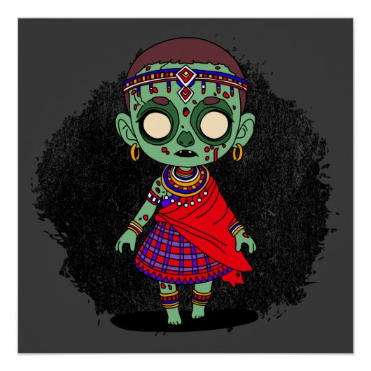 Niedlich Maasai Zombie Poster (Vorderseite)