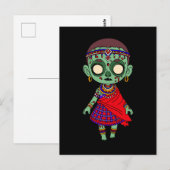 Niedlich Maasai Zombie Postkarte (Vorne/Hinten)