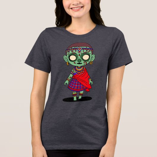 Niedlich Maasai Zombie Tri-Blend Shirt (Vorderseite)