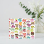 Niedlich-Macarons-Muster Postkarte (Stehend Vorderseite)