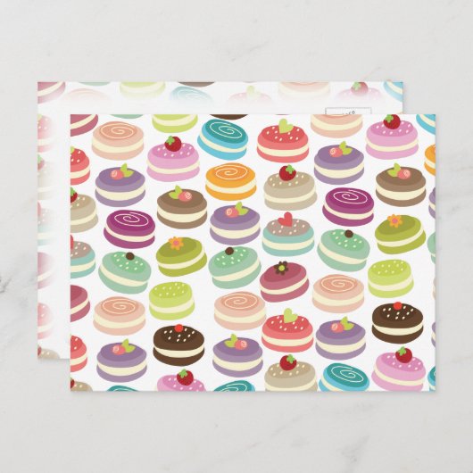Niedlich-Macarons-Muster Postkarte (Vorne/Hinten)