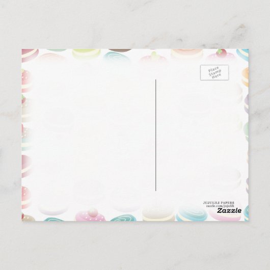 Niedlich-Macarons-Muster Postkarte (Rückseite)