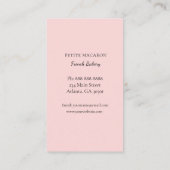Niedlich Macarons rosa Backkarte Visitenkarte (Rückseite)