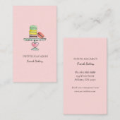 Niedlich Macarons rosa Backkarte Visitenkarte (Vorne/Hinten)