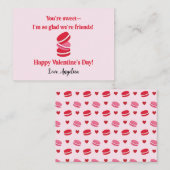 Niedlich-Macarons-Valentinstag-Klassenzimmer Mitteilungskarte (Vorne/Hinten)
