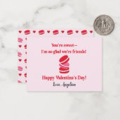 Niedlich-Macarons-Valentinstag-Klassenzimmer Mitteilungskarte (Vorderseite/Rückseite Beispiel)