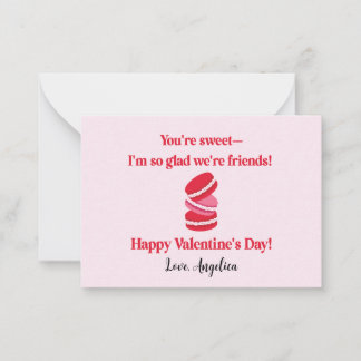 Niedlich-Macarons-Valentinstag-Klassenzimmer Mitteilungskarte