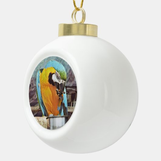 NIEDLICH MACAW KERAMIK Kugel-Ornament (Rechts)