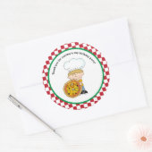 Niedlich machen Sie Ihre eigene Pizza Party Junge  Runder Aufkleber (Umschlag)