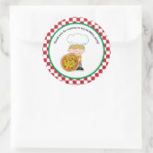 Niedlich machen Sie Ihre eigene Pizza Party Junge  Runder Aufkleber (Tasche)