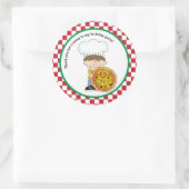 Niedlich machen Sie Ihre eigene Pizza Party Junge  Runder Aufkleber (Tasche)