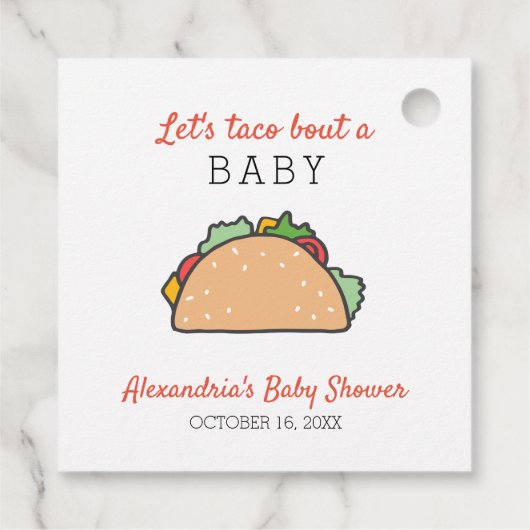 Niedlich machen wir einen Taco über eine Babydusch Geschenkanhänger (Rückseite)