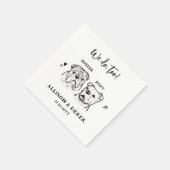 Niedlich machen wir zu 2 Hunde English Bulldog Wed Serviette (Ecke)