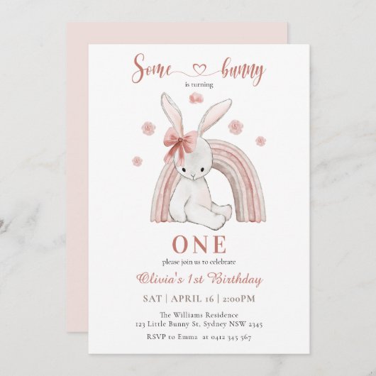 Niedlich macht sich ein Mädchen zum ersten Geburts Einladung (Vorne/Hinten)