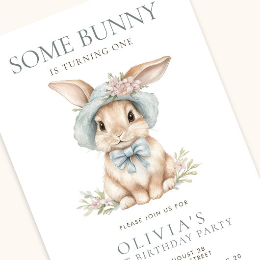 Niedlich macht sich etwas Bunny einen 1. Geburtsta Einladung