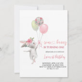 Niedlich macht sich etwas Bunny einen Geburtstag Einladung (Vorderseite)