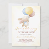 Niedlich macht sich etwas Bunny einen Geburtstag Einladung (Vorderseite)