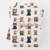 Niedlich Mad Angry Black Gray Orange Cats Geschenkpapier Set (Beispiel)