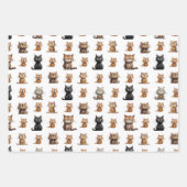 Niedlich Mad Angry Black Gray Orange Cats Geschenkpapier Set (Vorderseite)