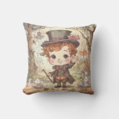 Niedlich Mad Hatter Whimsical Wonderland Art Kissen (Vorderseite)