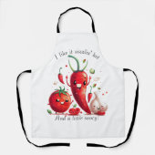 Niedlich mag ich es Hot Veggie-Zeichen GRILLEN Schürze (Vorderseite)
