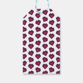 Niedlich Magenta Dark Pink Gemstone Herzmuster Geschenkanhänger (Rückseite)