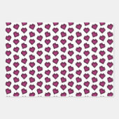 Niedlich Magenta Dark Pink Gemstone Herzmuster Geschenkpapier Set (Vorderseite)