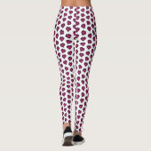 Niedlich Magenta Dark Pink Gemstone Herzmuster Leggings (Rückseite)