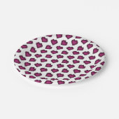 Niedlich Magenta Dark Pink Gemstone Herzmuster Pappteller (Schrägansicht)