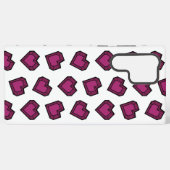 Niedlich Magenta Dark Pink Gemstone Herzmuster Samsung Galaxy Hülle (Rückseite (Horizontal))