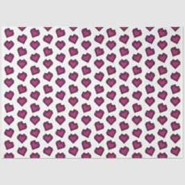 Niedlich Magenta Dark Pink Gemstone Herzmuster Seidenpapier