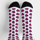 Niedlich Magenta Dark Pink Gemstone Herzmuster Socken (Oben)