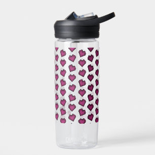Niedlich Magenta Dark Pink Gemstone Herzmuster Trinkflasche