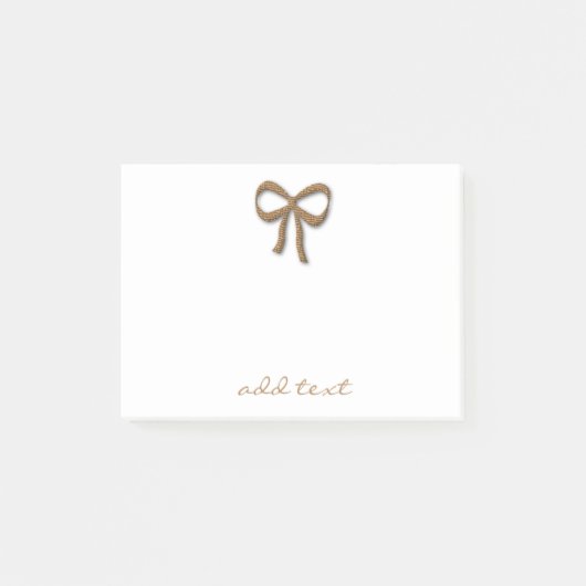 Niedlich Magic Gold Bow Holiday Post-it Klebezettel (Vorderseite)