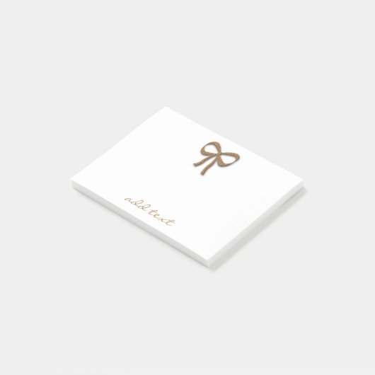 Niedlich Magic Gold Bow Holiday Post-it Klebezettel (angewinkelt)
