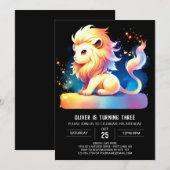 Niedlich Magic Lion Birthday Einladung (Vorne/Hinten)