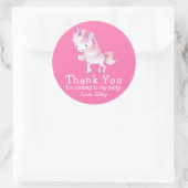 Niedlich Magic Unicorn Vielen Dank Runder Aufkleber (Tasche)