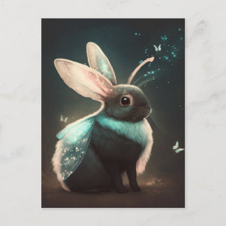 Niedlich Magical Fairy Bunny Rabbit Postkarte