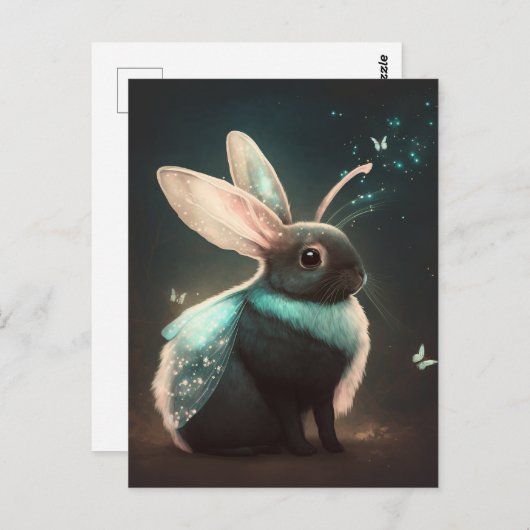 Niedlich Magical Fairy Bunny Rabbit Postkarte (Vorne/Hinten)