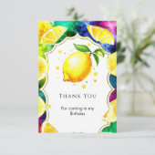 Niedlich Magical Lemon Birthday Dankeskarte (Stehend Vorderseite)