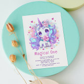 Niedlich Magical One Modern Unicorn Einladung