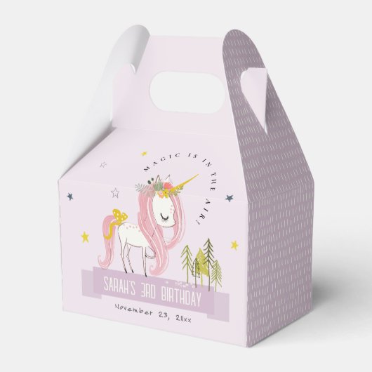 Niedlich Magical Unicorn Lila Lilac Kindergeburtst Geschenkschachtel (Vorderseite)