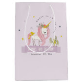 Niedlich Magical Unicorn Lila Lilac Kindergeburtst Mittlere Geschenktüte (Vorderseite)