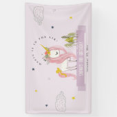 Niedlich Magical Unicorn Lilac Lila Kindergeburtst Banner (Vertikal)