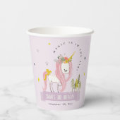 Niedlich Magical Unicorn Lilac Lila Kindergeburtst Pappbecher (Rückseite)